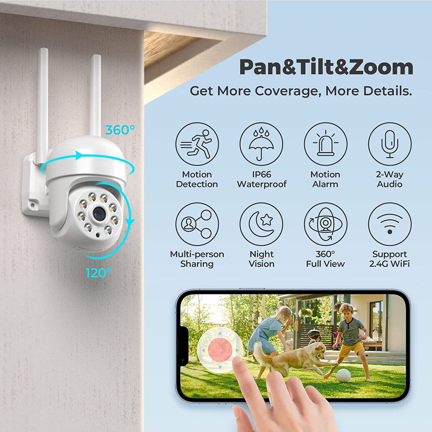 WiFi Home Security Cameras 2K Outdoor Security Cameras